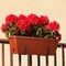 Railing Planter Box, 2 Pack Deck Hanging Planters for Railings, 17in Balcony Planters Railing Hanging with Adjustable Brackets, Black and Red